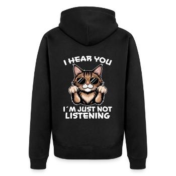 Maine Coon disant drôle Maine Coon cadeau - Veste à capuche bio Premium Unisexe - noir - Dos - Nico (187cm)