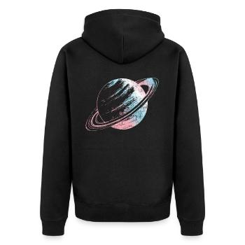 Transgender Trans LGBT Pride - Unisex Premium Bio Zip Hoodie - Schwarz - Hinten - Nico (187cm)