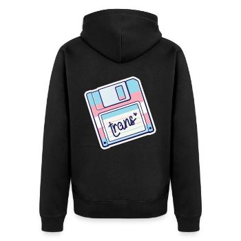 Transgender Trans LGBT Pride - Unisex Premium Bio Zip Hoodie - Schwarz - Hinten - Nico (187cm)
