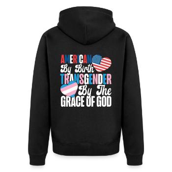 Fierté LGBT transgenre - Veste à capuche bio Premium Unisexe - noir - Dos - Nico (187cm)