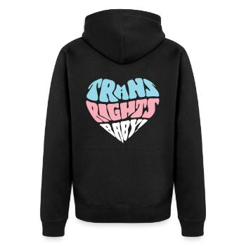 Transgender Trans LGBT Pride - Unisex Premium Bio Zip Hoodie - Schwarz - Hinten - Nico (187cm)