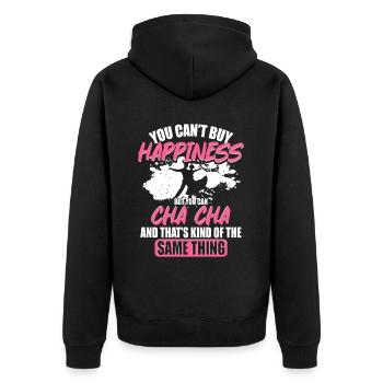 ChaCha Tanz You Can Cha Cha - Unisex Premium Bio Zip Hoodie - Schwarz - Hinten - Nico (187cm)