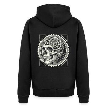 Amateurs de vélo Skull Gears - Veste à capuche bio Premium Unisexe - noir - Dos - Nico (187cm)