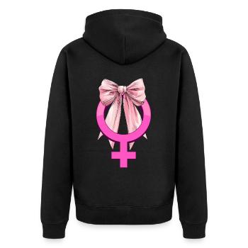Nœud coquet Symbole féministe Féminisme - Veste à capuche bio Premium Unisexe - noir - Dos - Nico (187cm)