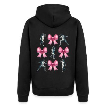 Coquette Bogen Fechten Fechter Mom Mütter Tag - Unisex Premium Bio Zip Hoodie - Schwarz - Hinten - Nico (187cm)