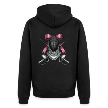 Coquette Bogen Fechten Fechter Mom Mütter Tag - Unisex Premium Bio Zip Hoodie - Schwarz - Hinten - Nico (187cm)
