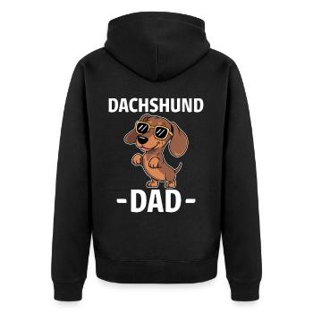 Teckel disant teckel papa drôle teckel cadeau - Veste à capuche bio Premium Unisexe - noir - Dos - Nico (187cm)