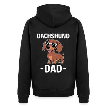 Teckel disant teckel papa drôle teckel cadeau - Veste à capuche bio Premium Unisexe - noir - Dos - Nico (187cm)
