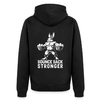 Lapin de Pâques Fitness Gym Jour de Pâques Haltérophilie - Veste à capuche bio Premium Unisexe - noir - Dos - Nico (187cm)