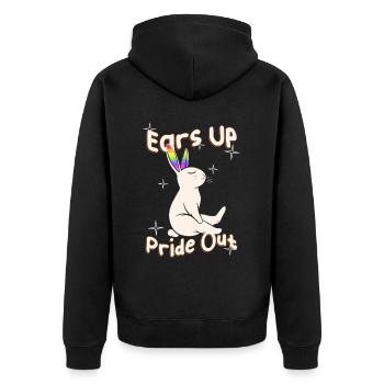 Ears Up Pride Out Easter Bunny LGBTQ Funny Pride M - Unisex Premium Organic Zip Hoodie - black - Back - Nico (187cm)