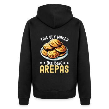 Arepas vénézuélienne - Veste à capuche bio Premium Unisexe - noir - Dos - Nico (187cm)