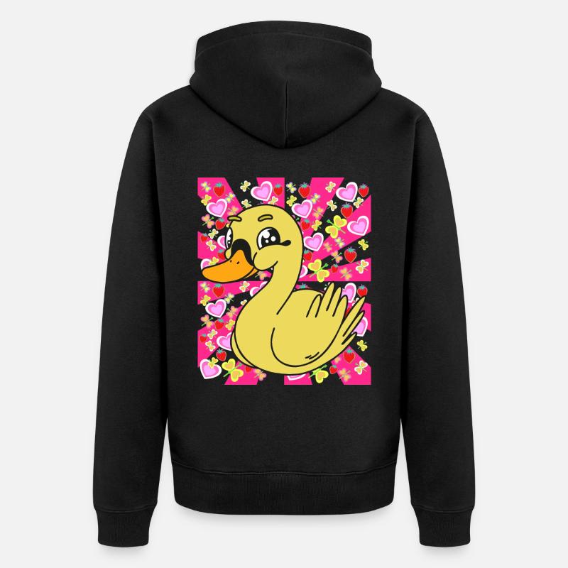 Canards Enfants Enfant Bébé Rétro - Veste à capuche bio Premium Unisexe - noir