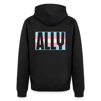 Transgender Trans LGBT Pride - Unisex Premium Bio Zip Hoodie - Schwarz - Hinten - Nico (187cm)
