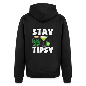 Stay tipsy bartender style - Unisex Premium Organic Zip Hoodie - black - Back - Nico (187cm)
