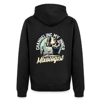 Bartender Barman Bartending Mixologist - Unisex Premium Organic Zip Hoodie - black - Back - Nico (187cm)