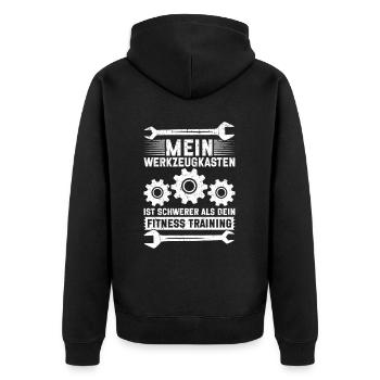 Automechaniker Kfz Techniker Fahrzeugreparatur - Unisex Premium Bio Zip Hoodie - Schwarz - Hinten - Nico (187cm)