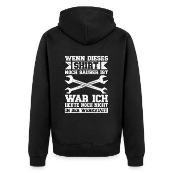 Automechaniker Kfz Techniker Fahrzeugreparatur - Unisex Premium Bio Zip Hoodie - Schwarz - Hinten - Nico (187cm)