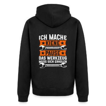 Automechaniker Kfz Techniker Fahrzeugreparatur - Unisex Premium Bio Zip Hoodie - Schwarz - Hinten - Nico (187cm)