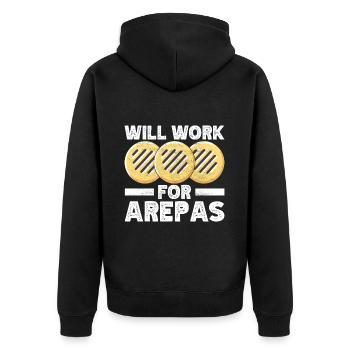 Arepas vénézuélienne - Veste à capuche bio Premium Unisexe - noir - Dos - Nico (187cm)