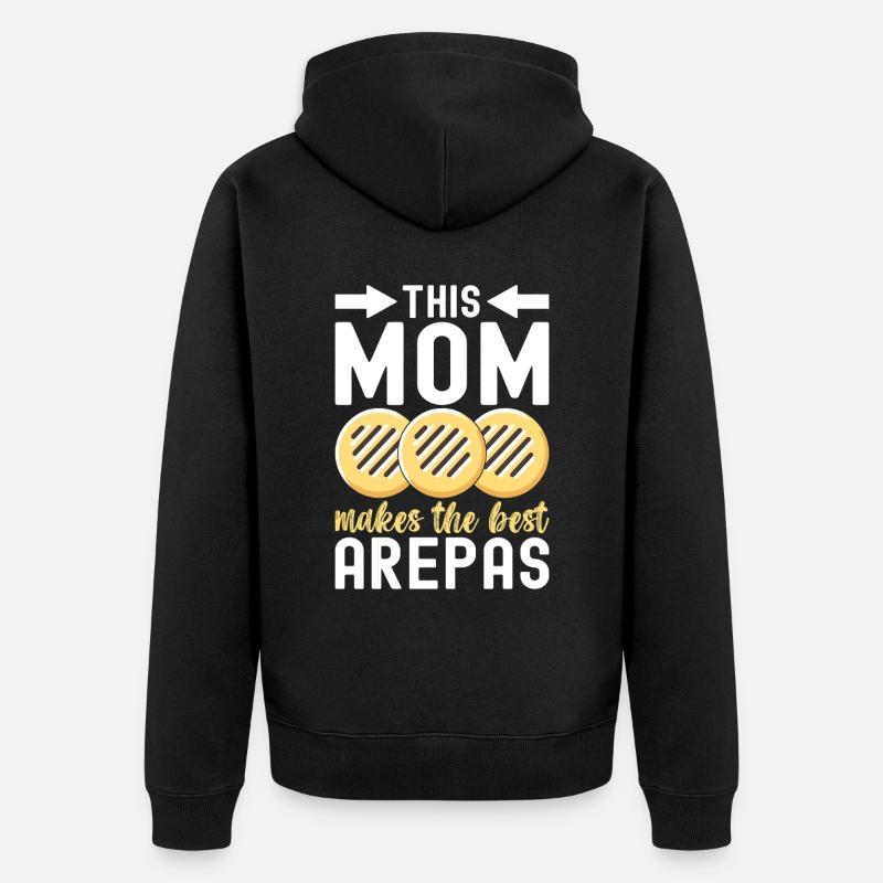 Venezolanische Arepas - Unisex Premium Bio Zip Hoodie - Schwarz