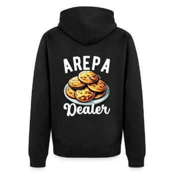 Arepas vénézuélienne - Veste à capuche bio Premium Unisexe - noir - Dos - Nico (187cm)