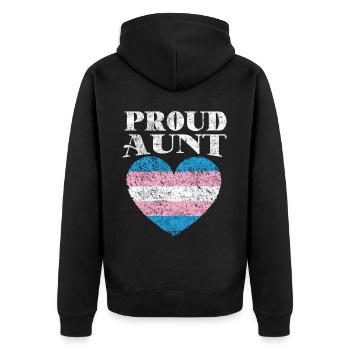 Transgender Trans LGBT Pride - Unisex Premium Bio Zip Hoodie - Schwarz - Hinten - Nico (187cm)