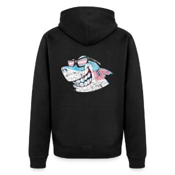 Transgender Trans LGBT Pride - Unisex Premium Bio Zip Hoodie - Schwarz - Hinten - Nico (187cm)