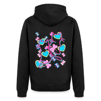 Rétro Été Chat Chats Vintage Enfants Enfant - Veste à capuche bio Premium Unisexe - noir - Dos - Nico (187cm)