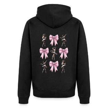 Kokette Schleife Ballerina Tanz Ballett Tänzerin - Unisex Premium Bio Zip Hoodie - Schwarz - Hinten - Nico (187cm)