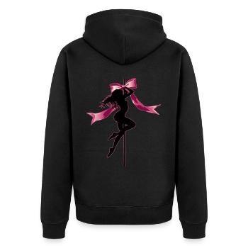 Coquette Bow Stangentänzerin Stangentanz Mama - Unisex Premium Bio Zip Hoodie - Schwarz - Hinten - Nico (187cm)
