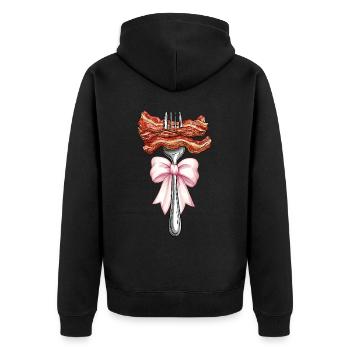Coquette Bow Lanières de bacon Porc Maman - Veste à capuche bio Premium Unisexe - noir - Dos - Nico (187cm)