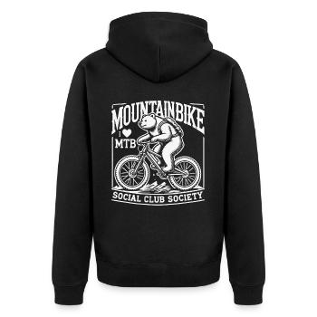 VTT Adventure Bike Ours Style Rétro - Veste à capuche bio Premium Unisexe - noir - Dos - Nico (187cm)