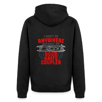 Elevator mechanic Elevator fitter - Unisex Premium Organic Zip Hoodie - black - Back - Nico (187cm)