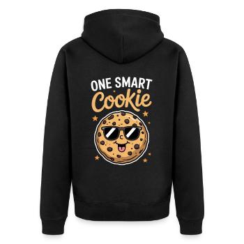 Cookies Saying Chocolate Cookies Funny Cookie Gift - Unisex Premium Organic Zip Hoodie - black - Back - Nico (187cm)