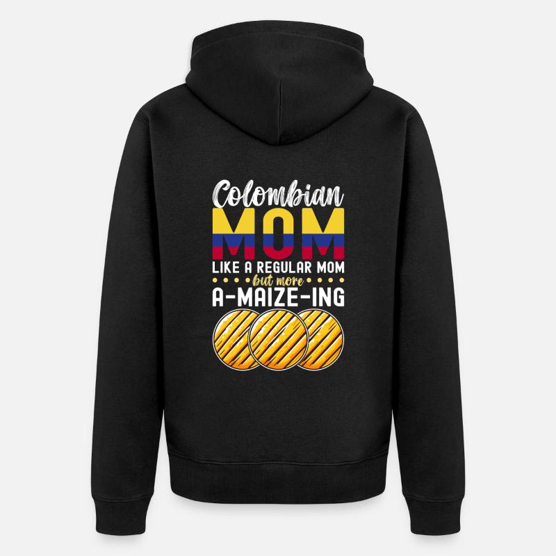 Venezolanische Arepas - Unisex Premium Bio Zip Hoodie - Schwarz