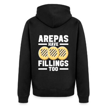 Arepas vénézuélienne - Veste à capuche bio Premium Unisexe - noir - Dos - Nico (187cm)
