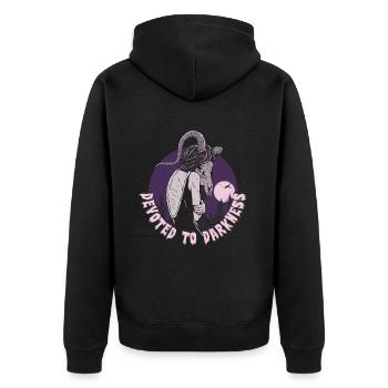 Romance sombre dévouée aux ténèbres - Veste à capuche bio Premium Unisexe - noir - Dos - Nico (187cm)