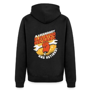 Aufzugsmechaniker A Legendary Elevator Mechanic - Unisex Premium Organic Zip Hoodie - black - Back - Nico (187cm)