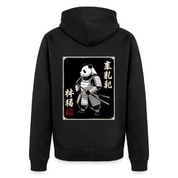 Samouraï panda en ukiyo-e japonais - Veste à capuche bio Premium Unisexe - noir - Dos - Nico (187cm)