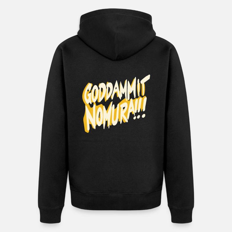 Goddammit Nomura – Design jaune - Veste à capuche bio Premium Unisexe - noir