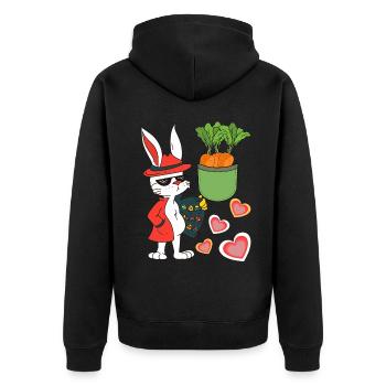Easter Bunny Easter Egg Easter Eggs Bunny Retro 80s 90s - Unisex Premium Organic Zip Hoodie - black - Back - Nico (187cm)