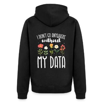 Schulpsychologe Schulpsychologie - Unisex Premium Bio Zip Hoodie - Schwarz - Hinten - Nico (187cm)