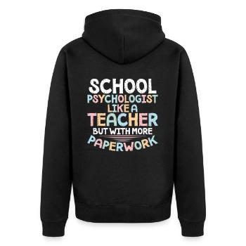 Psychologue scolaire Psychologie scolaire - Veste à capuche bio Premium Unisexe - noir - Dos - Nico (187cm)