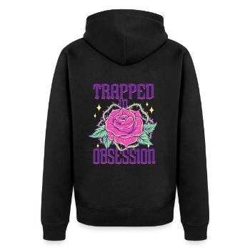 Romance sombre piégée dans l’obsession - Veste à capuche bio Premium Unisexe - noir - Dos - Nico (187cm)