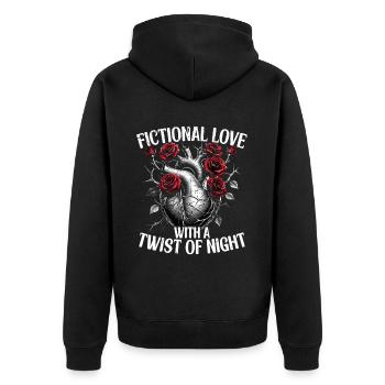 Romance sombre Amour fictif avec une touche de nuit - Veste à capuche bio Premium Unisexe - noir - Dos - Nico (187cm)