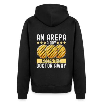 Arepas vénézuélienne - Veste à capuche bio Premium Unisexe - noir - Dos - Nico (187cm)
