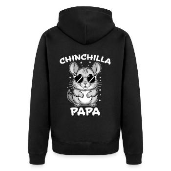 Chinchilla disant papa drôle Chinchilla cadeau - Veste à capuche bio Premium Unisexe - noir - Dos - Nico (187cm)