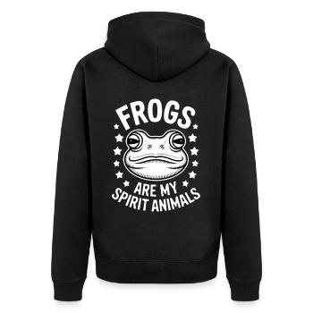 Frosch Spruch Kröte Lustiges Frösche Geschenk - Unisex Premium Bio Zip Hoodie - Schwarz - Hinten - Nico (187cm)