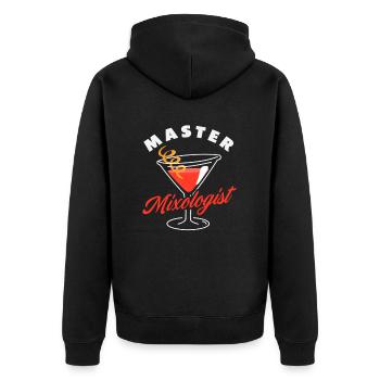 Master Mixologist Barkeeper Kunst - Unisex Premium Bio Zip Hoodie - Schwarz - Hinten - Nico (187cm)