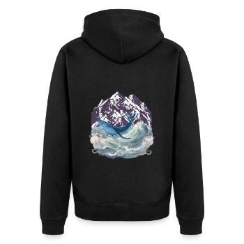 Animaux marins Poissons Poisson Mer Sous-marin - Veste à capuche bio Premium Unisexe - noir - Dos - Nico (187cm)